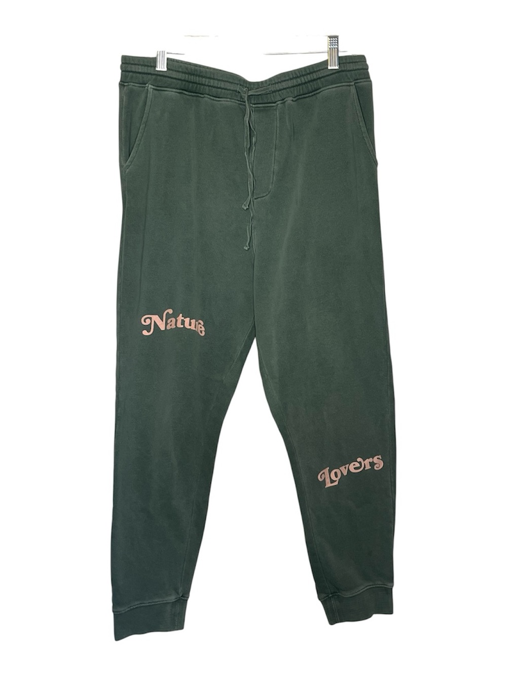 Peanut Butter Jelly Sage Green Nature Lovers Graphic Sweatpants Sz L Joggers